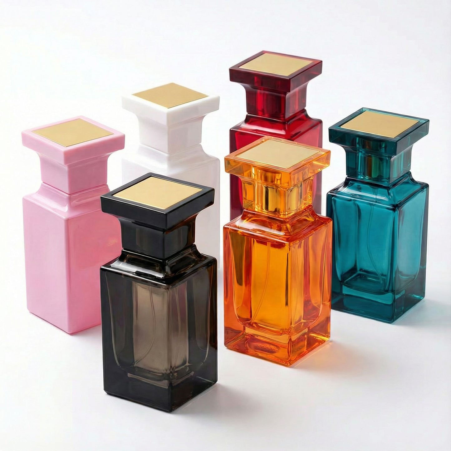 Flacon vide style Tom Ford 50 ml en verre coloré avec vaporisateur